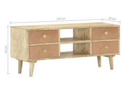 Mueble para la TV madera maciza de mango 110x30x45 cm