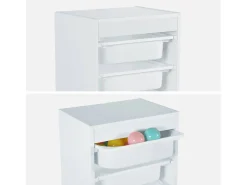 Mueble para niños con 4 cubos de almacenaje blanco