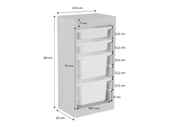 Mueble para niños con 4 cubos de almacenaje blanco