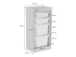 Mueble para niños con 4 cubos de almacenaje blanco