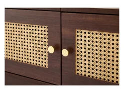 Mueble para TV - con 2 puertas de ratán y 4 cajones - apto para televisores de hasta 80