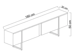 Mueble para TV - Luxe - Pino Atlántico Negro