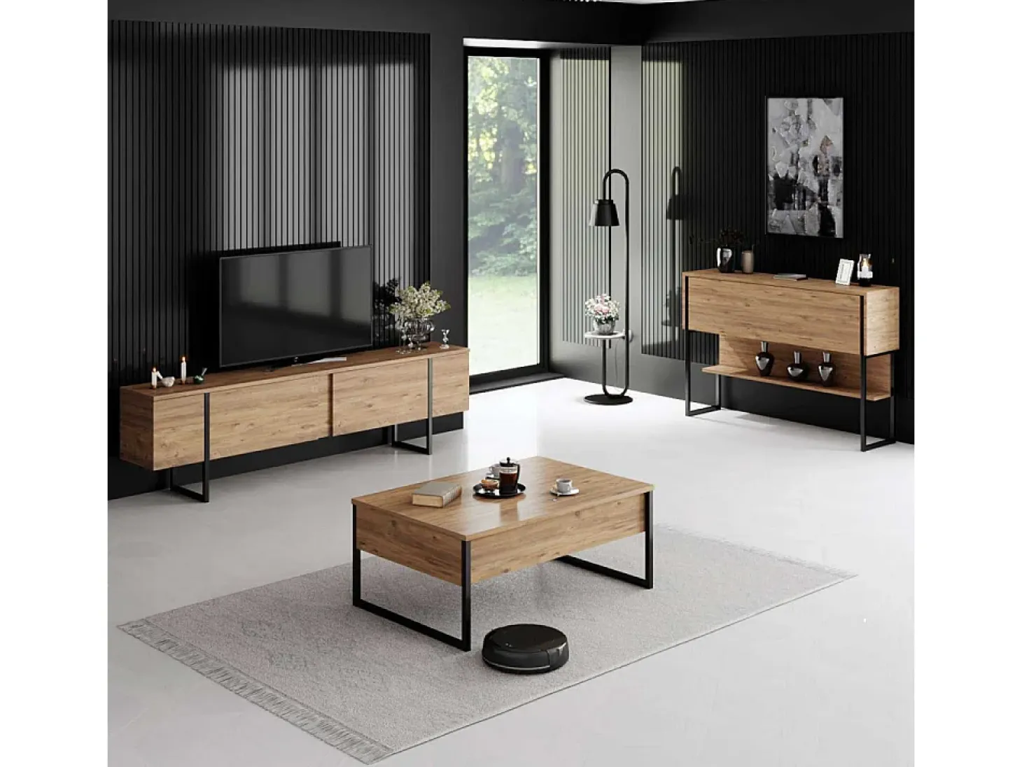 Mueble para TV - Luxe - Pino Atlántico Negro