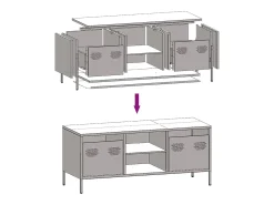 Mueble para TV acero laminado en frío blanco 101,5x39x43,5 cm