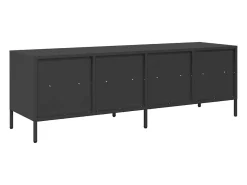 Mueble para TV acero laminado en frío negro 135x39x43,5 cm