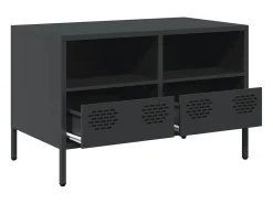 Mueble para TV acero laminado en frío negro 68x39x43,5 cm