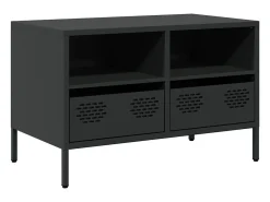 Mueble para TV acero laminado en frío negro 68x39x43,5 cm