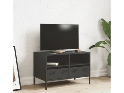 Mueble para TV acero laminado en frío negro 68x39x43,5 cm