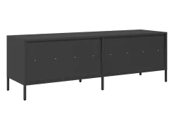 Mueble para TV acero laminado en frío negro 135x39x43,5 cm
