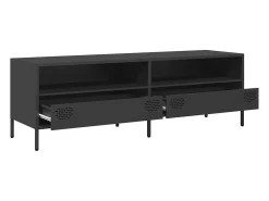 Mueble para TV acero laminado en frío negro 135x39x43,5 cm