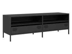 Mueble para TV acero laminado en frío negro 135x39x43,5 cm