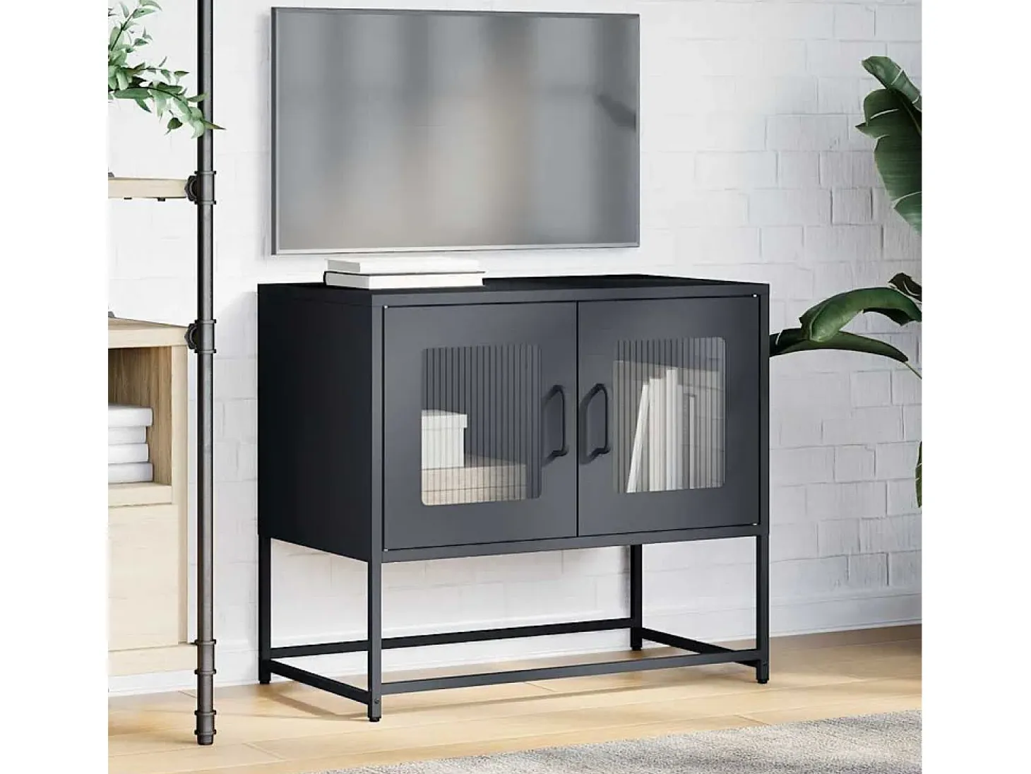 Mueble para TV acero laminado en frío antracita 68x39x60,5 cm