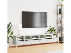 Mueble para TV acero laminado en frío blanco 202x39x43,5 cm