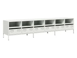 Mueble para TV acero laminado en frío blanco 202x39x43,5 cm