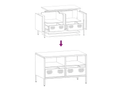 Mueble para TV acero laminado en frío antracita 68x39x43,5 cm
