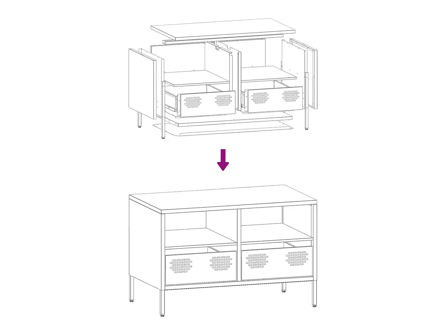 Mueble para TV acero laminado en frío antracita 68x39x43,5 cm