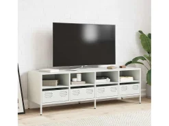 Mueble para TV acero laminado en frío blanco 135x39x43,5 cm
