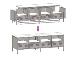 Mueble para TV acero laminado en frío blanco 135x39x43,5 cm