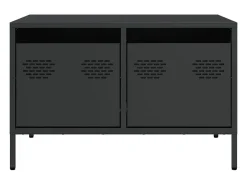 Mueble para TV acero laminado en frío negro 68x50x43,5 cm