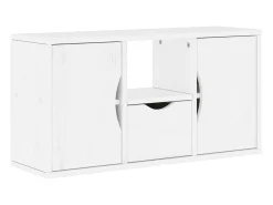Mueble para TV con cajón ODDA blanco 79x24x40 cm madera pino