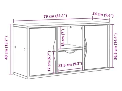 Mueble para TV con cajón ODDA blanco 79x24x40 cm madera pino
