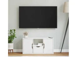 Mueble para TV con cajón ODDA blanco 79x24x40 cm madera pino