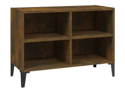 Mueble para TV con patas de metal roble ahumado 69,5x30x50 cm