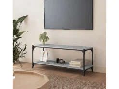 Mueble para TV contrachapada y acero gris Sonoma 100x33x41 cm