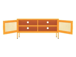 Mueble para TV de acero amarillo mostaza 105x35x50 cm