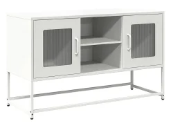 Mueble para TV de acero blanco 100,5x39x60,5 cm