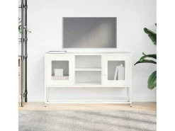 Mueble para TV de acero blanco 100,5x39x60,5 cm