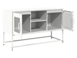 Mueble para TV de acero blanco 100,5x39x60,5 cm