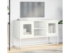 Mueble para TV de acero blanco 100,5x39x60,5 cm