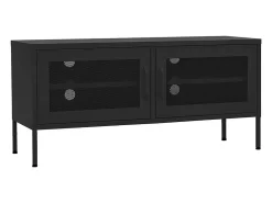 Mueble para TV de acero negro 105x35x50 cm