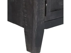 Mueble para TV de madera maciza de mango negro 118x30x40 cm