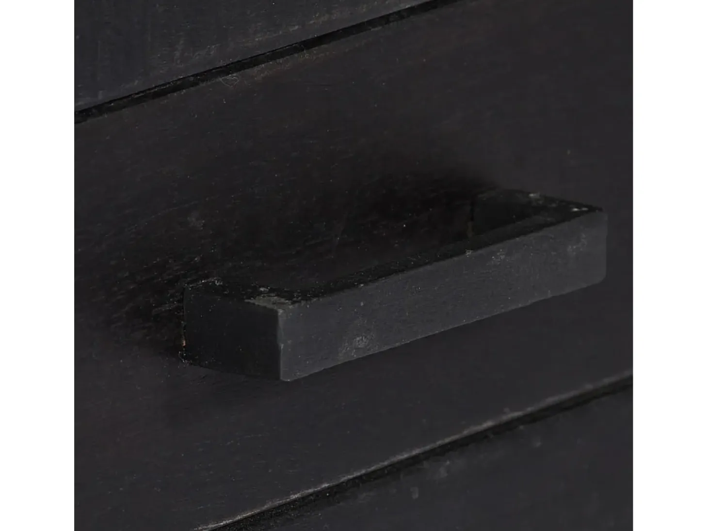 Mueble para TV de madera maciza de mango negro 118x30x40 cm