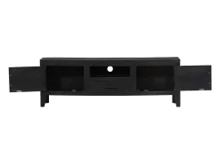 Mueble para TV de madera maciza de mango negro 118x30x40 cm