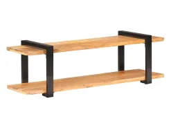 Mueble para TV de madera maciza de acacia 130x40x40 cm