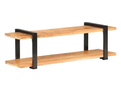 Mueble para TV de madera maciza de acacia 130x40x40 cm