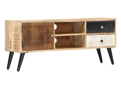 Mueble para TV de madera maciza de mango 115x30x47 cm