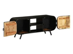 Mueble para TV de madera maciza de mango rugosa 110x30x45 cm