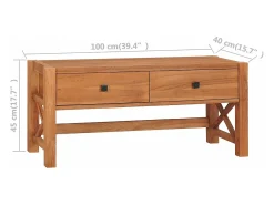 Mueble para TV de madera reciclada de teca 100x40x45 cm