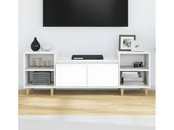 Mueble para TV madera contrachapada blanco 160x35x55 cm ES40739