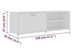 Mueble para TV madera contrachapada blanco 120x34x37 cm