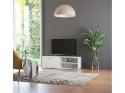 Mueble para TV madera contrachapada blanco 120x34x37 cm