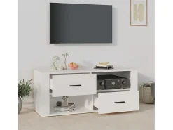 Mueble para TV madera contrachapada blanco 100x35x40 cm
