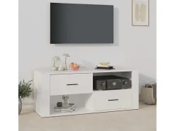 Mueble para TV madera contrachapada blanco 100x35x40 cm