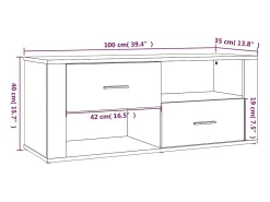 Mueble para TV madera contrachapada blanco 100x35x40 cm