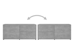 Mueble para TV madera contrachapada gris hormigón 80x34x36 cm