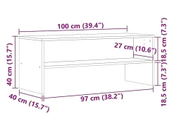 Mueble para TV madera contrachapada madera vieja 100x40x40 cm